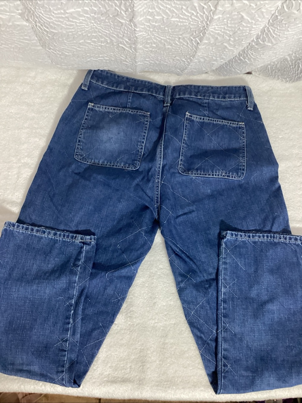 Lucky Brand Woman 10/30 Button Fly High Rise Tomboy Red Heart Patches Blue Denim - Picture 6 of 7